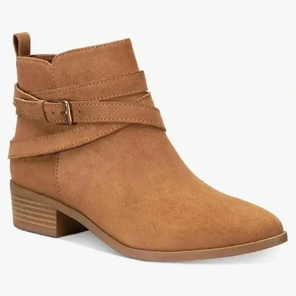 SUN STONE Womens Brown Saandis Almond Toe Bootie 9 M - Picture 1 of 8